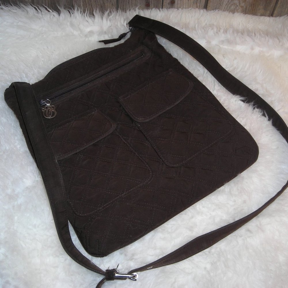 Vera Bradley brown quilted crossbody purse